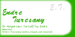 endre turcsany business card